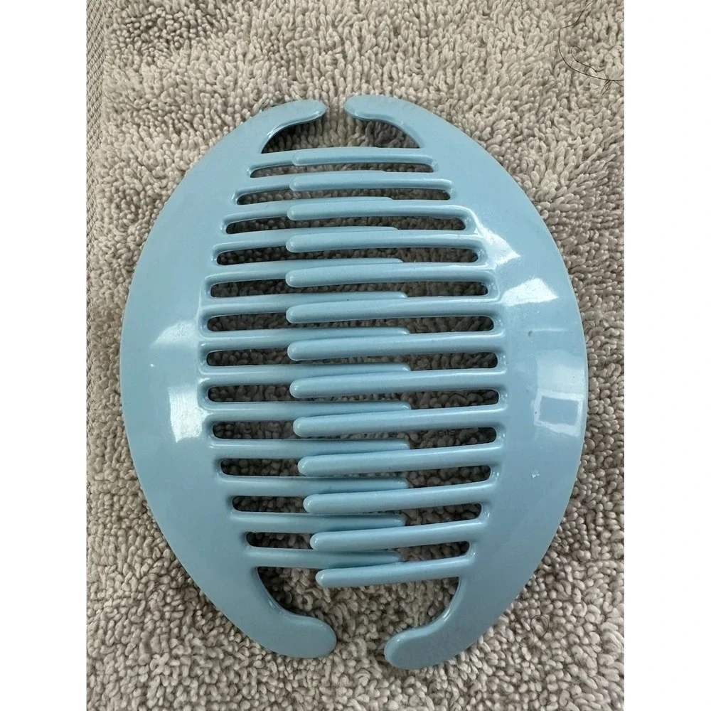 Vintage GOODY TZERS Hair Cincher Comb Banana Clip 4.5 inch 1980s Light Blue